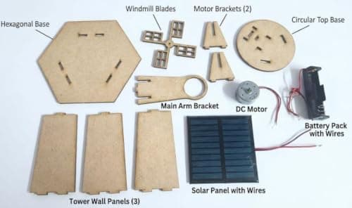 ERH India DIY Windmill Solar Panel Working Model for School Students and Kids Science Exhibition STEM Educational Physics Learning Experiment Kit Renewable Energy Activity 5
