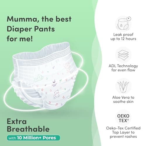 Mylo Baby Diaper Pants Small (S) Size 4-8 kgs (84 count) Leak Proof | Lightweight | Rash Free | Upto 12 Hours Protection | ADL Technology | with Aloe Vera Lotion (42 Count, Pack of 2) 3