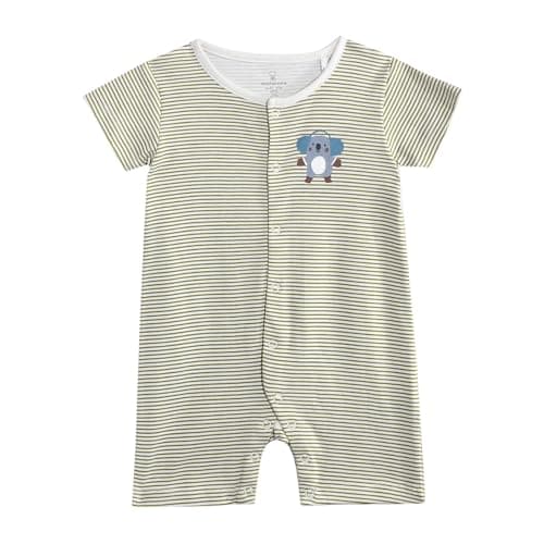Mothercare Unisex Cozy Animals Printed Short Sleeve Rompers - Brown
