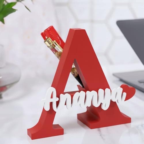 Artsycollection® Personalised 3D Pen Stand with Name | Customised Pen Stand with Name Desk Organizer | Unique Customized Gift for Birthday | Stylish Alphabet Pen Holder for Office Home Study Table 3