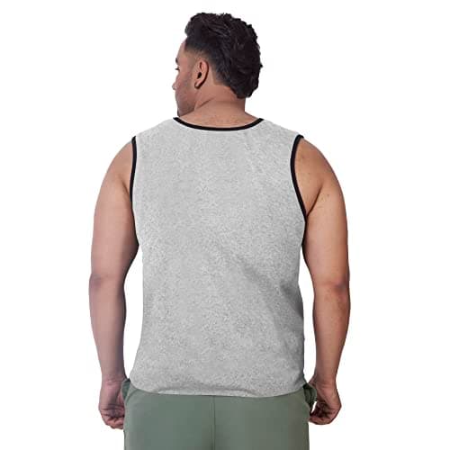 VAISHVIK Mens plussize Sleeveless Tshirt Sando Tank top 10xl 62 inches India Branded Grey Melange 3
