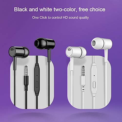 Meyaar Beex Series Wired Durable Metal Earphones HF-08 Earbuds with Microphone & Deep Bass Clear Sound Noise Isolating in Ear Headphones, Stereo Ear Buds for Cell Phones, Laptop, Tablet, (Metal White) 2
