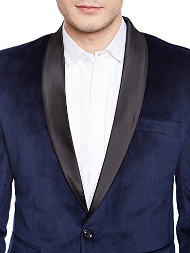 Wintage Men's Regular Fit Tuxedo Formal Blazer (Tuxvelvet201Color6S40_Navy Blue_40) 5