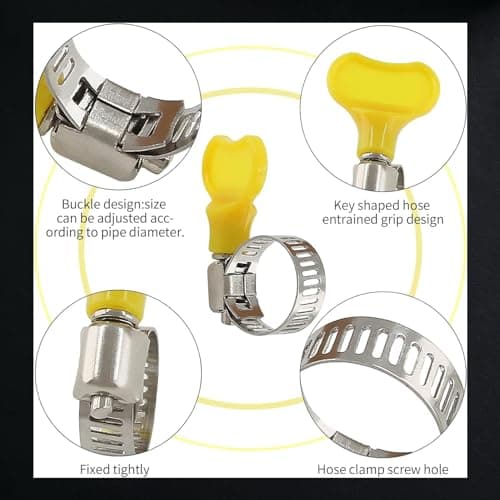 NEW WARE® Adjustable 1/2 Inch Diameter Stainless Steel Hose Clamp with Key for Plumbing, Automotive & Mechanical Applications (Pack of 6) 4