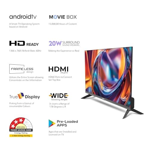 VW 80 cm (32 inches) Frameless Series HD Ready Android Smart LED TV VW32S 2
