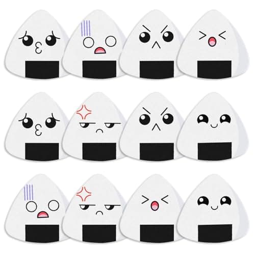 BendJoy® 12Pcs Guitar Picks - 1.0mm Heavy White Sushi Rice Balls Pattern | Premium ABS Pick for Electric, Acoustic & Bass Guitars, Ideal for Beginners and Enthusiasts