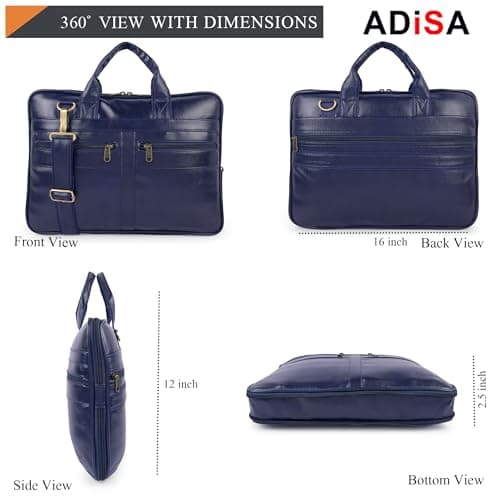 ADISA Laptop Messenger Office Bag Briefcase for Work for Men (LB6054-NAV) 2