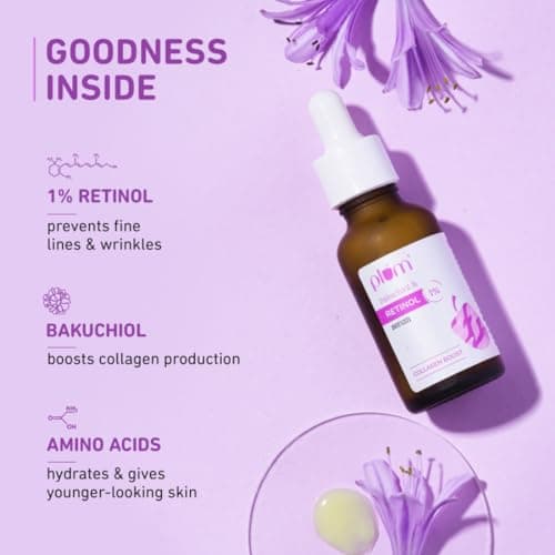Plum 1% Retinol Advanced Anti Aging Night Face Serum with Bakuchiol | Boosts Collagen, Reduces Fine Lines & Wrinkles | Retinol Serum for Face | for Women & Men | Suits All Skin Types | 20ml 4