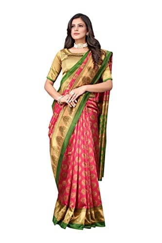 Yashika Women's Jacquard Art Silk Standard Length Saree (Alifa Pink_R 4