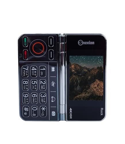 Snexian All-New Rock FOLD MINI Dual Display |Keypad Mobile| with 2.8" and 2.4" Big Display |Flip|Fold|BT Dialer| Voice Changer |Auto Call Recording|Big Battery| FM |Camera| Feature Phone | White 2
