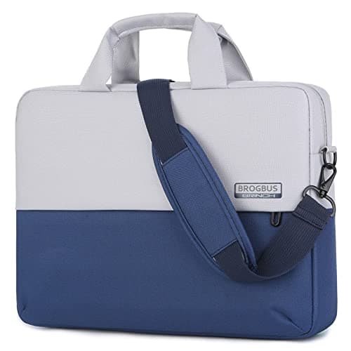 BROGBUS Waterproof Unisex Laptop Slim Sleeve Bag for 15.6 Inch Laptops and Notebooks with Shoulder Strap (Blue)