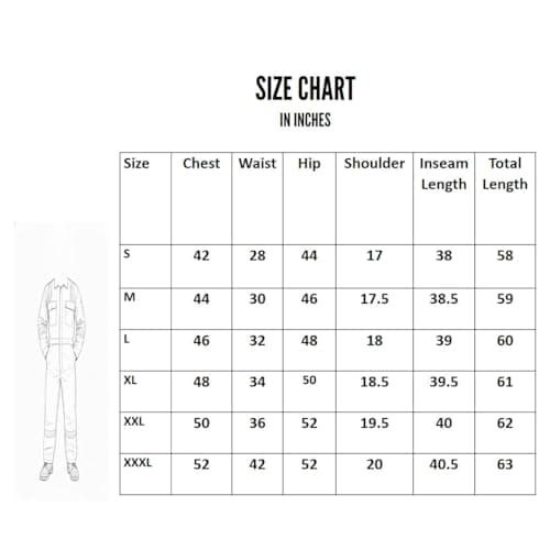 Indian Oil Work Coverall Dungaree, Two Way Zipper, Beige with Reflective Tape, Full Body Protection Workwear (XXL) 5