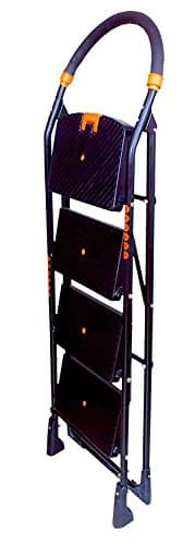 Parasnath 4 Step Black Diamond Steel Ladder - Foldable Step Ladder -Wide Anti Skid Plastic Steps -Space Saving Design Ideal For Home, Office And Warehouse -6 Year Manufacturer Warranty - Made in India 5