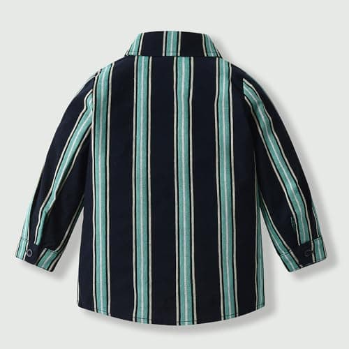 Hopscotch Boys Full Sleeves Black 2-Pc Striped Textured Formal Set for Age (3-6 Months) 5