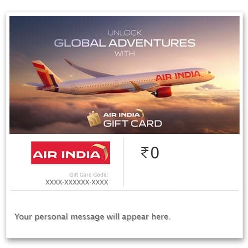 Air India |Flat 2% off| E-Gift Card | Instant Delivery | Valid for Online purchases | 1 Year Validity