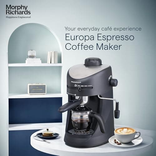 Morphy Richards New Europa 800-Watt Espresso and Cappuccino 4-Cup Coffee Maker (Black) 2
