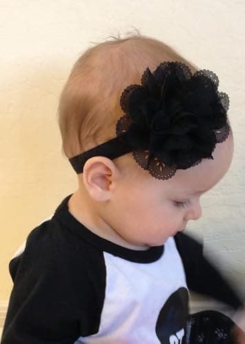 AkinosKIDS Beautiful Purple Lace Hair Band for Baby Girl in India with Flower Bow 3