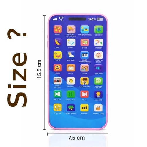 Kids Phone – Rechargeable Toy for Kids with 24 Learning Modes | Talking Dummy Mobile for Boys & Girls Age 2–12 | Educational Mobile Phone Toy with, Music & Games Flash Card Phone 3