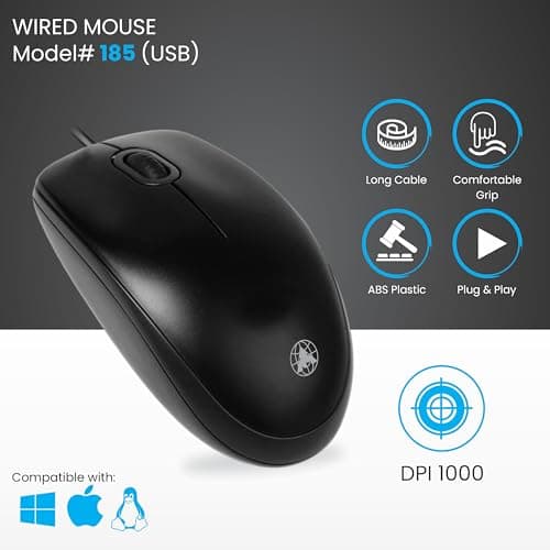 Prodot 5-in-1 Wired Combo Pack | 217 Mini Wired Keyboard + 185 Optical Mouse + 4 in1 Port USB Hub + USB Type-A to Type-C OTG + Anti-Slip Mouse Pad | for Laptop/Desktop 2