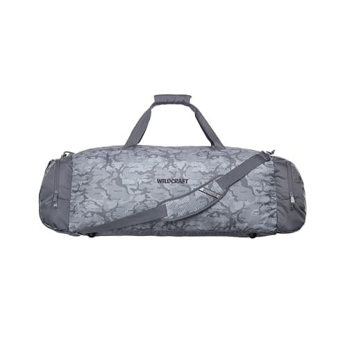 Wildcraft Duffle Bag, Large Capacity, Polyester Material, Multiple Compartments, Unisex Travel and Sports Bag (Sleek L_Camo_Grey)