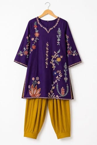 Shree Shakuntala Sarees Women Embroidered Kurta with Patiala Pant Set | Ethnic Printed Kurti Set for Women | Casual Traditional | Festive | Stylish Ethnic Outfit for Woman (IN, Alpha, 2XL, Regular) 4