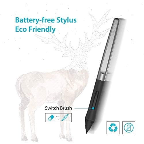 Huion PW100 Battery-Free Stylus Pen for Huion Drawing Graphics Tablet Inspiroy H640P H950P H1060P H1161 HS64 HS610 H320M H610Pro V2 H420X H580X H610X Writing Tablet, Black 2
