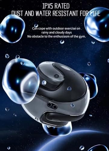 VEHOP OWS Bluetooth Open Ear Wireless Earbuds with Air Conduction, BT5.3 Headphones, Touch Control & Type C Fast Charging, Call Noise Reduction, Ideal for Running, Cycling and Gym, Dust & Waterproof 3