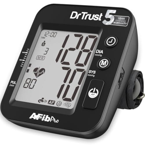 Dr Trust USA Intellitrack 131 Fully Automatic Atrial Fibrillation Portable Digital Blood Pressure Monitor BP Machine For Hypertension & Managing Heart Health, BP Apparatus