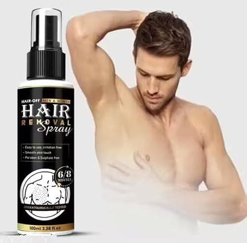 Men Hair Removal Spray for Body | 100ml | Painless Hair Remover Cream Spray | Fast Action | No Razor, No Cuts | Aloe Vera & Lemon Formula | Chest, Back, Arms & Legs 2