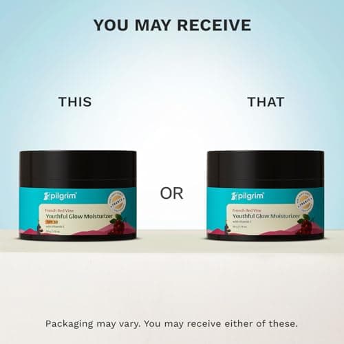 PILGRIM French Red Vine Youthful Glow Moisturizer SPF 30 with Vitamin C, Rosehip Oil For Anti Ageing, Sun Protection PA+++, Daily Use, Dry, Oily, Combination Skin, Men & Women, 50g 2