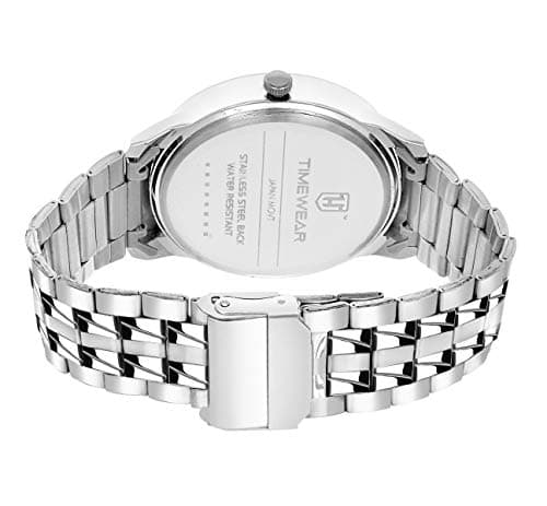 TIMEWEAR Formal Day Date Stainless Steel Watch Collection For Men Analogue Men's Watch(White Dial & Silver Colored Strap)-221Wdtg 4