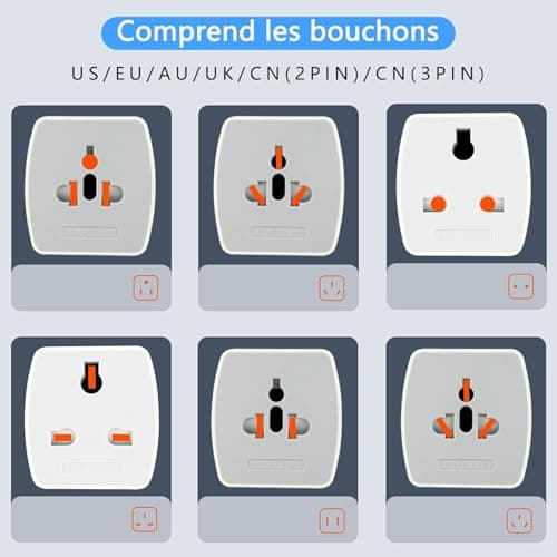 rts Universal Travel Adapter, International All in One Worldwide Travel Adapter and Wall Charger Compatible with, 224 + Countries with Multi Power Outlet Electrical Plug Mobile,Laptop,Tablets,Camera 2