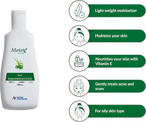 Moiste Lotion with Squalane & Wheat Germ Oil (Vitamin E) (100 ml) 2