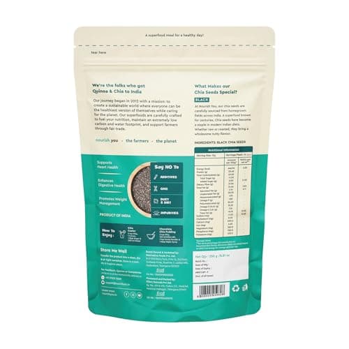 Nourish You Raw & Whole Chia Seeds 250g | Dirt & Stone free | Gluten Free | Source of Calcium, Protein , Dietary Fibre & Antioxidant | Rich with Omega 3 & Zinc | Premium superfoods | Pack of 1 | Suppo 2