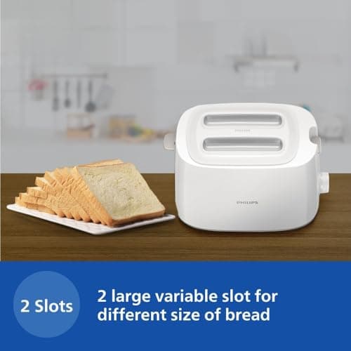 Philips HD2582/00 Two slice Pop-up toaster with bun warmer | 830W | 6 browning settings 4