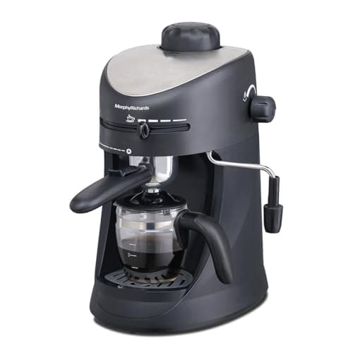 Morphy Richards New Europa 800-Watt Espresso and Cappuccino 4-Cup Coffee Maker (Black)