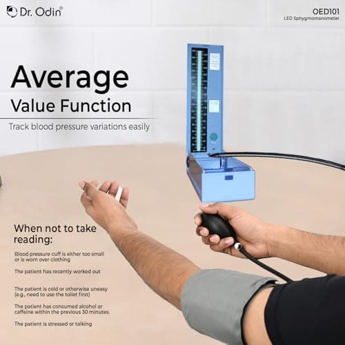 Dr. Odin OED101 LED Sphygmomanometer Advanced Blood Pressure Monitoring for Your Health Journey | Made In India (Blue) 3