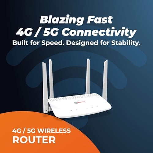Trueview 4G LTE WiFi 6 Wireless Router with SIM Slot | Cat4 150Mbps | External Antenna | RJ45 LAN Port | Plug & Play SIM Router for Home, Office, CCTV | Secure IPv4/IPv6 Broadband 2