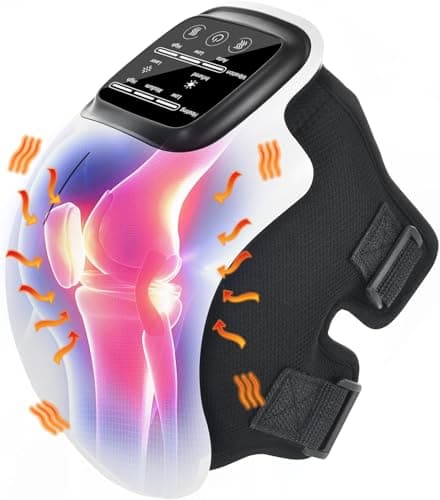 SELLASTIC Knee Massager for Joint Pain Relief with Heat, Rechargeable Red Light Vibration Knee Arthritis Massage Physiotherapy Machine for Women, Elder Age, Men - 1 Year Warranty