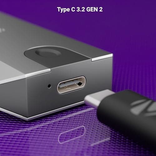 Zebronics M.2 NVMe Enclosure, PCIe 3.0, Max. 8TB Storage, Upto 10Gbps Transfer Speed, Supports 2230/2242/2260/2280, Type-C 3.2 Gen2 Connector, Windows, Mac, Linux Support, Aluminum Case (CN101) 5