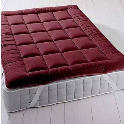 Rajasthan Crafts Microfiber Double Bed Mattress Topper/Padding - King Size 72inch x 78inch, Maroon (RC-MT-001-C) 2
