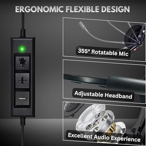 Metaind Wired USB Headphone META_MT500 with Noise-Cancelling Mic | Perfect for Teams, Zoom & Call Center Use | Comfortable & Durable Headset for PC & Laptop 3