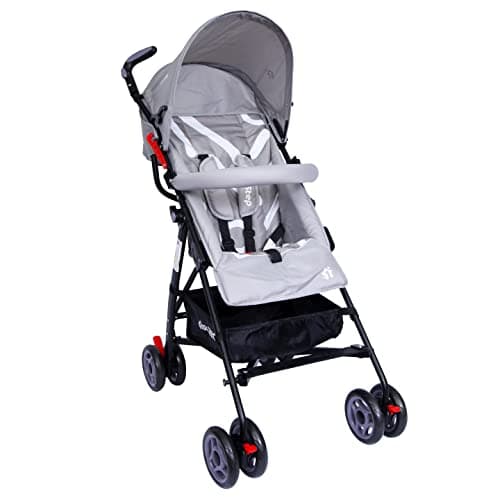 1st Step Jet Baby Stroller/Pram with 5 Point Safety Harness and Adjustable Handles (Grey)