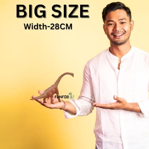 FUNFOB Brachiosaurus Dinosaur Toy Figure Width -28cm | Dinosaur Action Figure Educational Wild Animal Toys for Boys & Girls | Brachiosaurus Long Neck Big Size 2