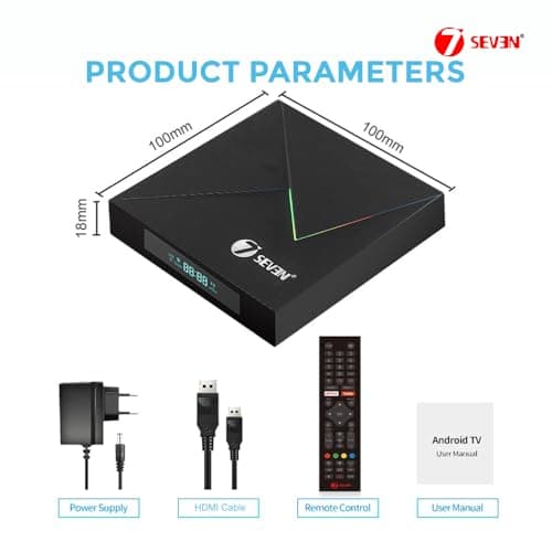 7SEVEN® 4K Android TV Box Android 11 OS X98mini Amlogic S905W2 Quad Core ARM Cortex A35 CPU 4GB 64GB 2.4G/5G WiFi Bluetooth 5.0v with Support 4K at 60fps 2