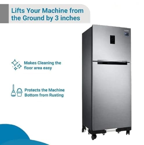 PERDIA Adjustable Top Load Washing Machine Stand Washing Machine Stands Fridge Stand Refrigerator Trolley Washing Machine Trolley Capacity 140 Kg Min-16.5X19.5 Max-25.5X32 (Black) 5