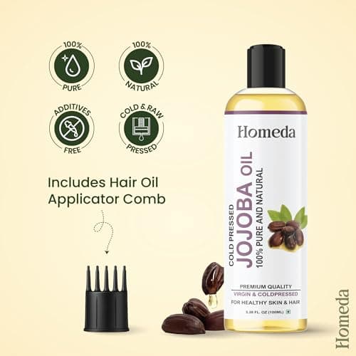 Homeda Cold Pressed Jojoba Oil for Hair Growth, Face Glow, Skin (100 ml) 100% Pure, Organic, Virgin & Unrefined 2