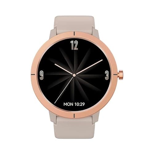 Shyenah DM76: India's Most Advanced Smartwatch for HER; GPS Adventure Smartwatch 1.32" AMOLED Display(900 Nits) 5ATM Waterproof Ultra-Light Full Metal HR,SPO2,Stress,Emotion Compass,Altimeter(Gold)