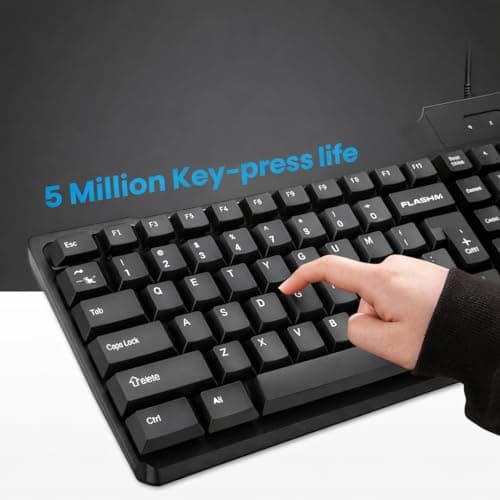 FLASHM Wireless Keyboard and Mouse Combo, Full Size 104 Keys, 1200 DPI, 2.4 GHz with USB Nano Receiver, for Windows & Mac (1) 3