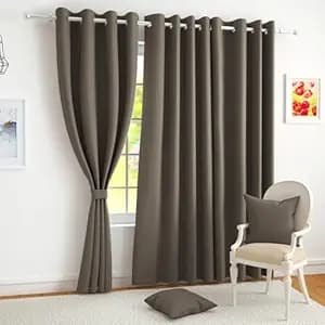 Story@Home 100% True Blackout Window Curtains 5 Feet Long Set of 1 | Solid Design |Room Darkening Curtain | Thermal Insulated Curtains for Living Room, Bedroom | (116 X 152 Cm, Tan Beige)